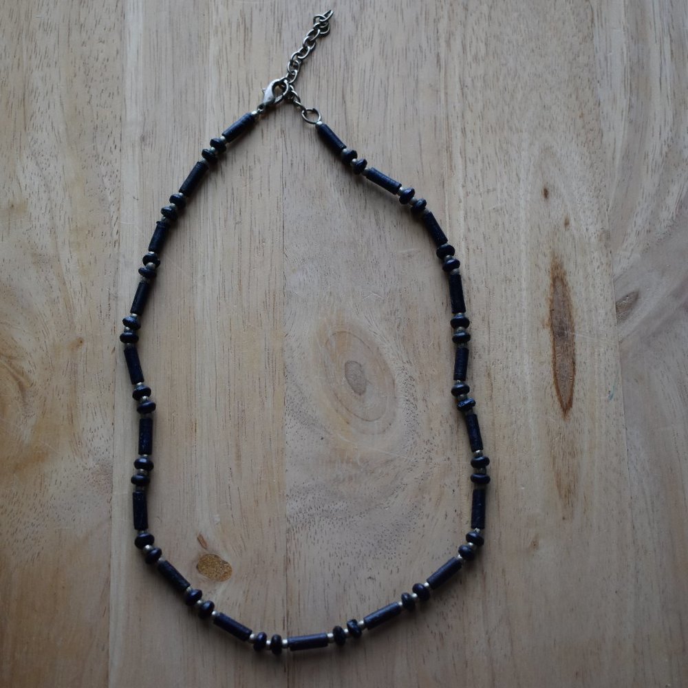 Navy Blue & Black Necklace